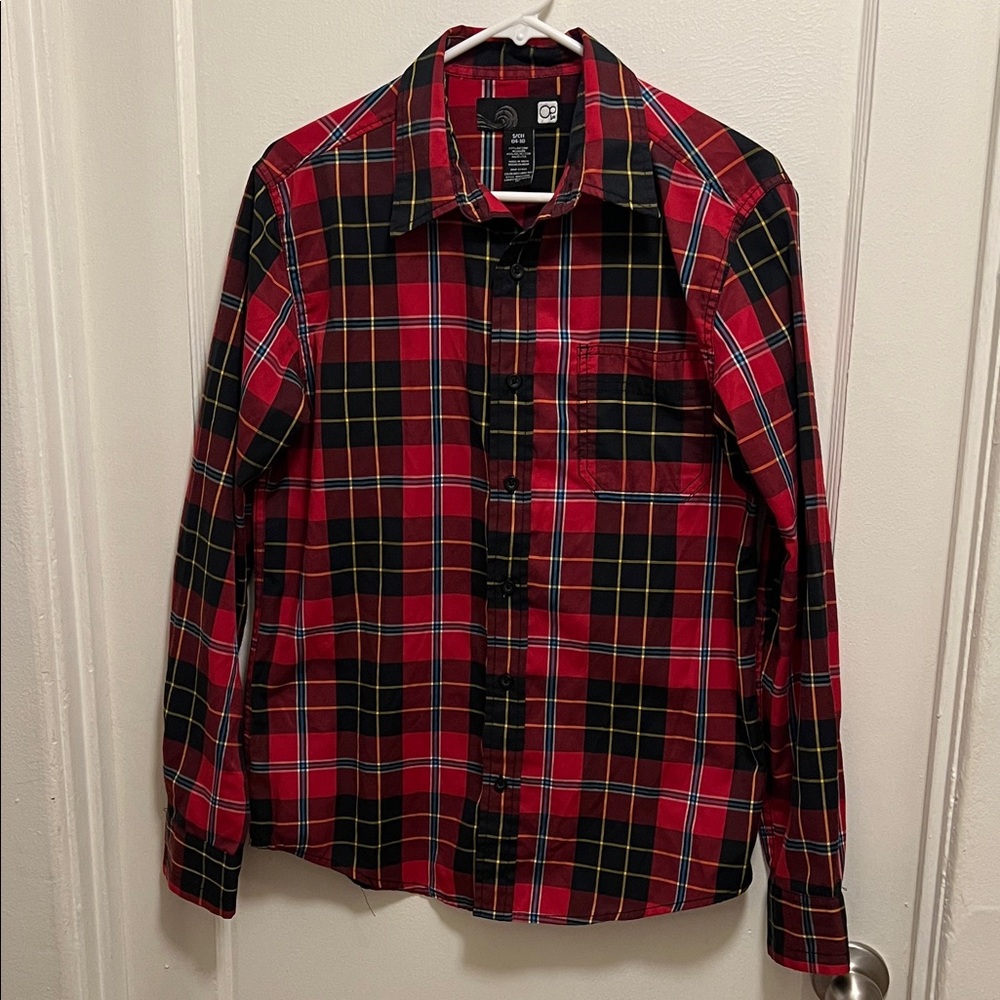 Op Men's Red Plaid Shirt